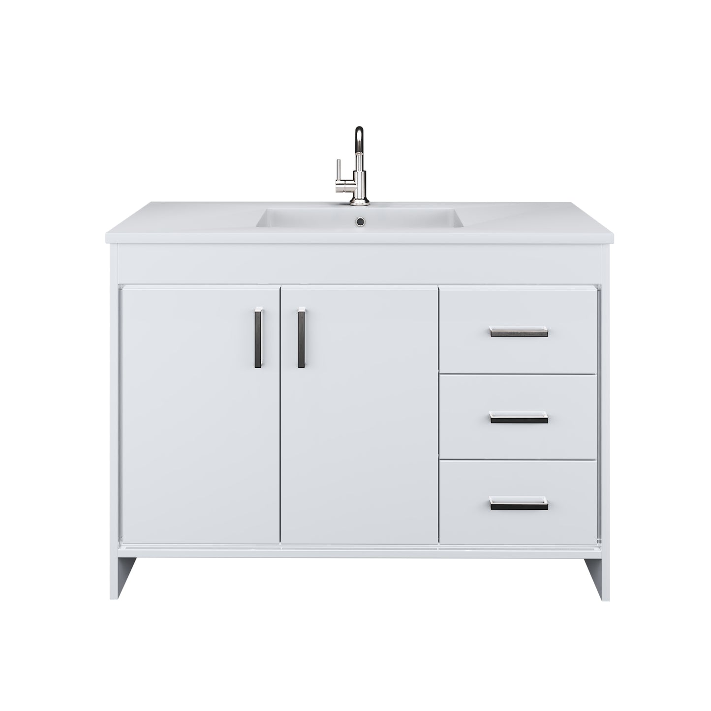 Snow 48" Bathroom Vanity with integrated counter top Right Side Drawers