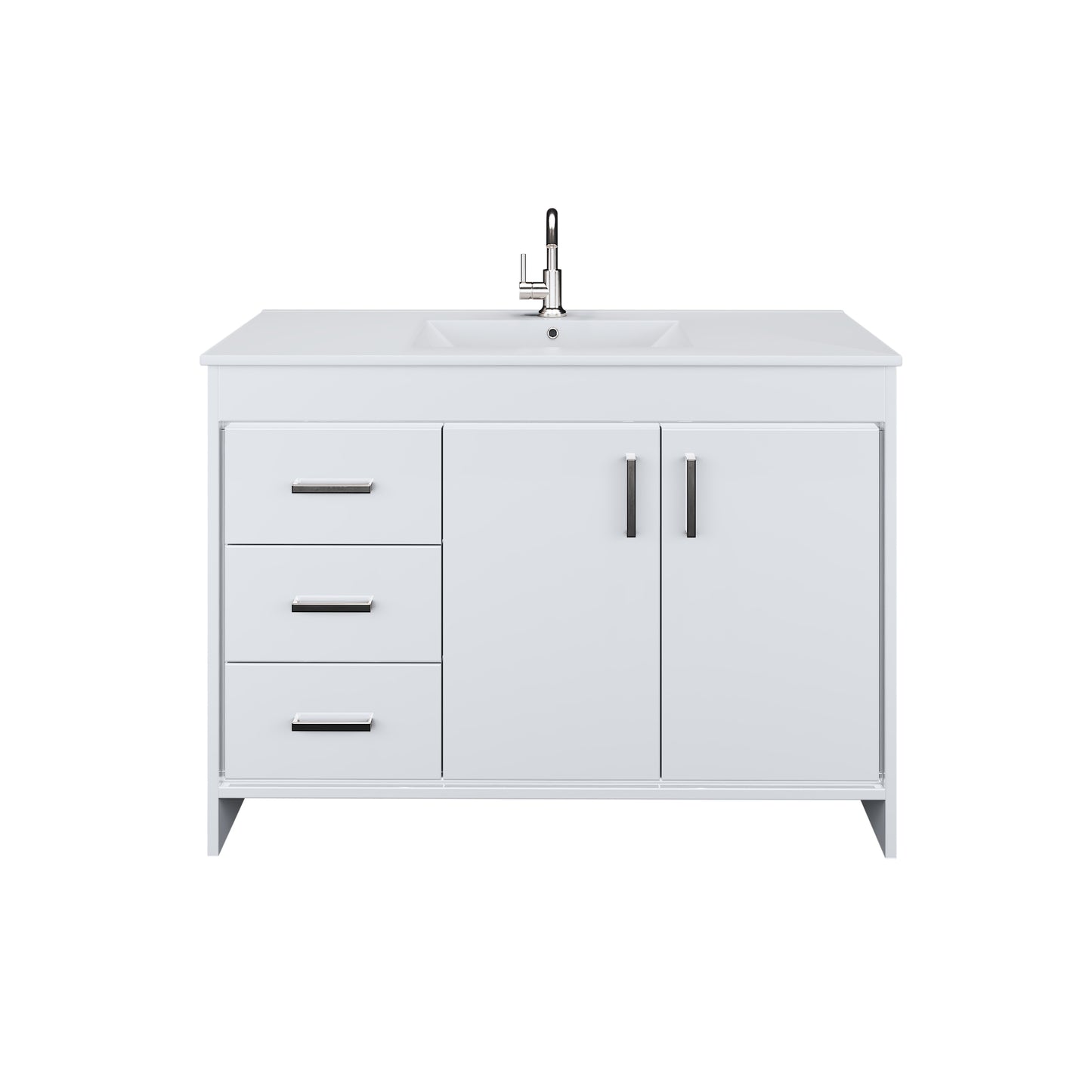 Snow 48" Bathroom Vanity with integrated counter top Left Side Drawers