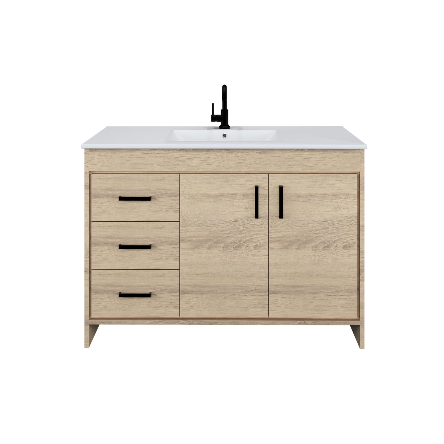 Snow 48" Bathroom Vanity with integrated counter top Left Side Drawers