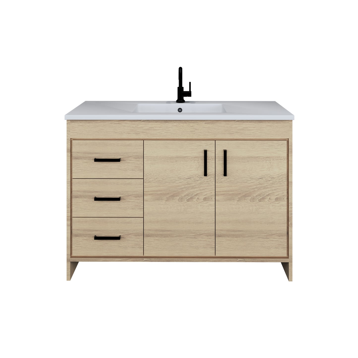 Snow 48" Bathroom Vanity with integrated counter top Left Side Drawers