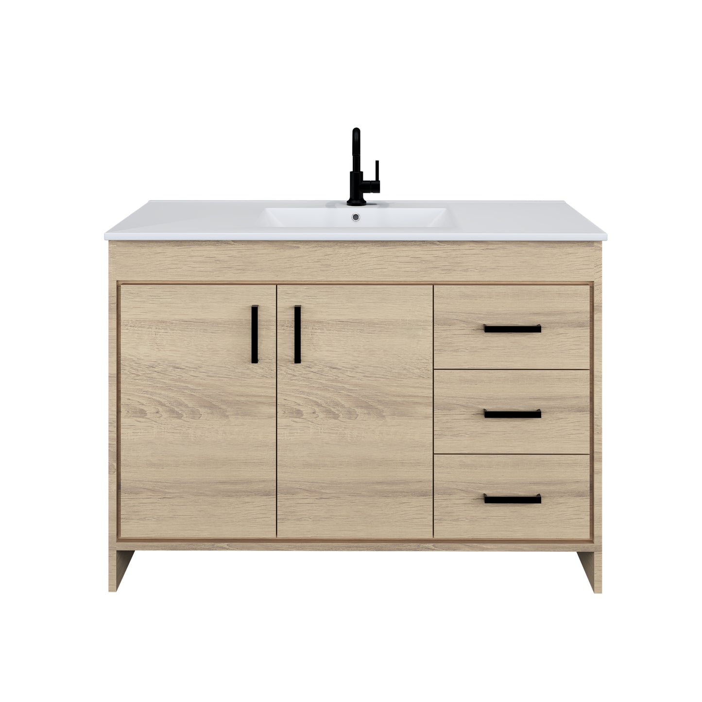 Snow 48" Bathroom Vanity with integrated counter top Right Side Drawers