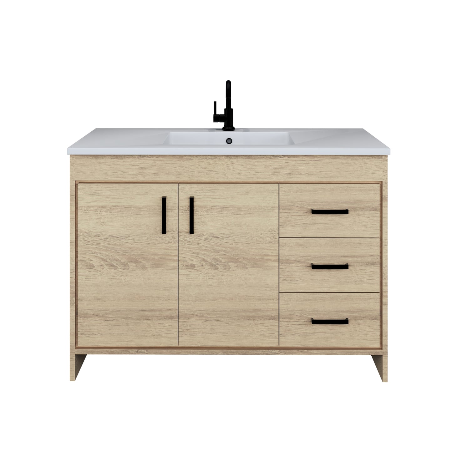 Snow 48" Bathroom Vanity with integrated counter top Right Side Drawers