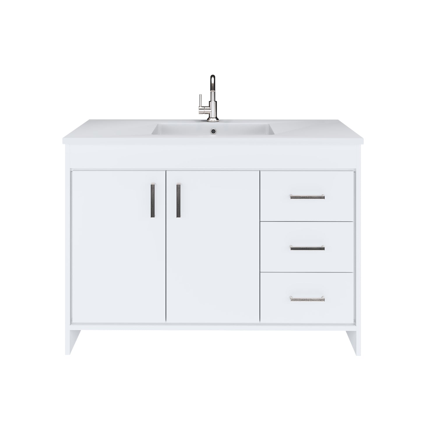 Snow 48" Bathroom Vanity with integrated counter top Left Side Drawers