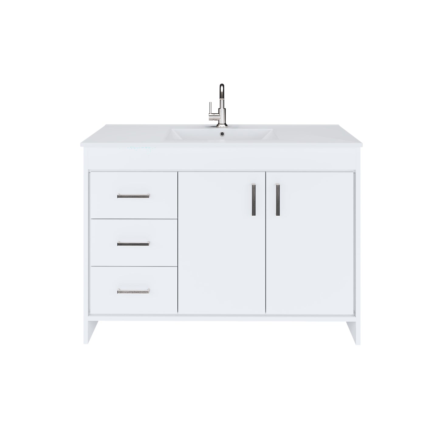 Snow 48" Bathroom Vanity with integrated counter top Left Side Drawers