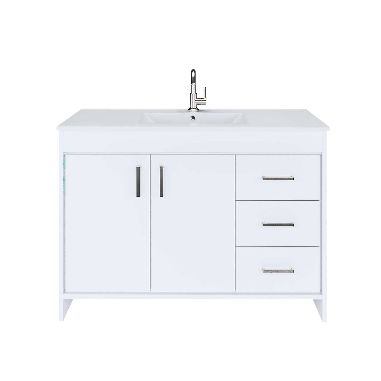 Snow 48" Bathroom Vanity with integrated counter top Right Side Drawers