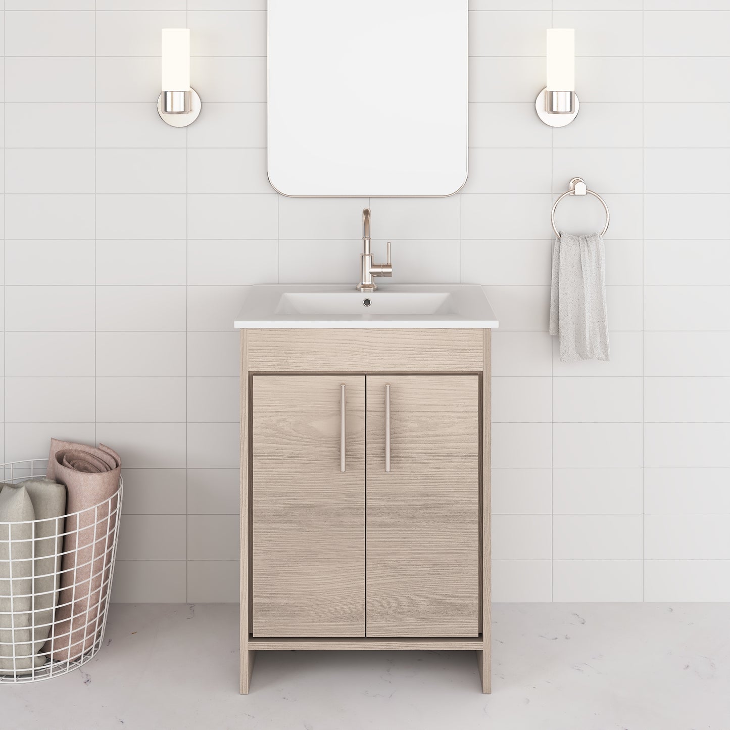 Villa 24" Bathroom Vanity with Ceramic integrated counter top