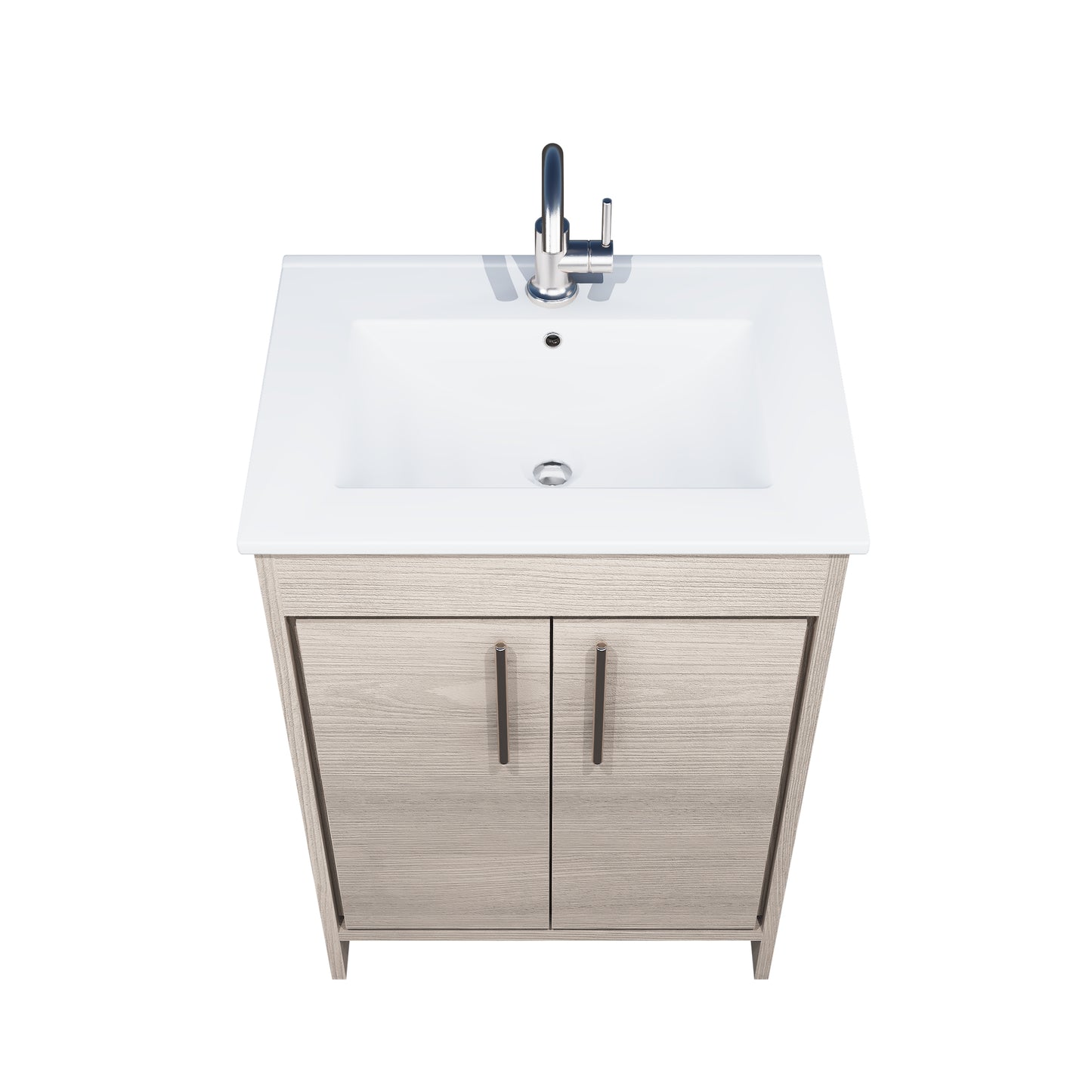 Villa 24" Bathroom Vanity with Ceramic integrated counter top