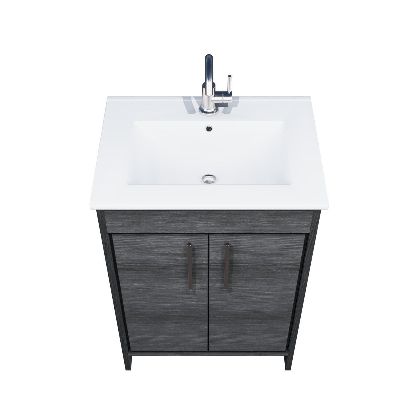 Villa 24" Bathroom Vanity with Ceramic integrated counter top