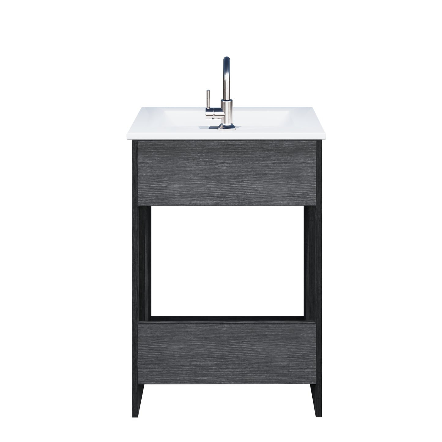 Villa 24" Bathroom Vanity with Ceramic integrated counter top