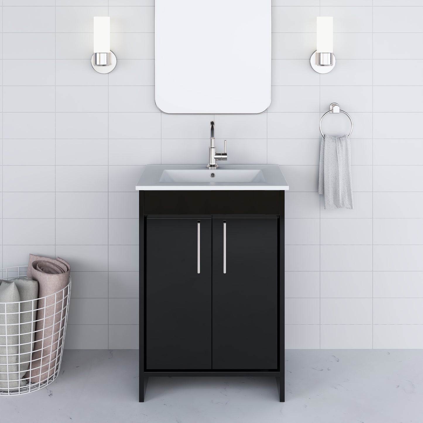 Villa 24" Bathroom Vanity with Ceramic integrated counter top