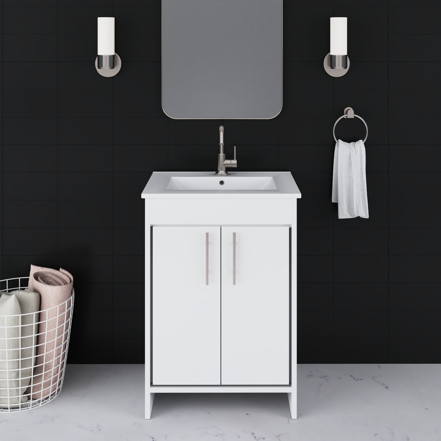 Villa 24" Bathroom Vanity with Ceramic integrated counter top