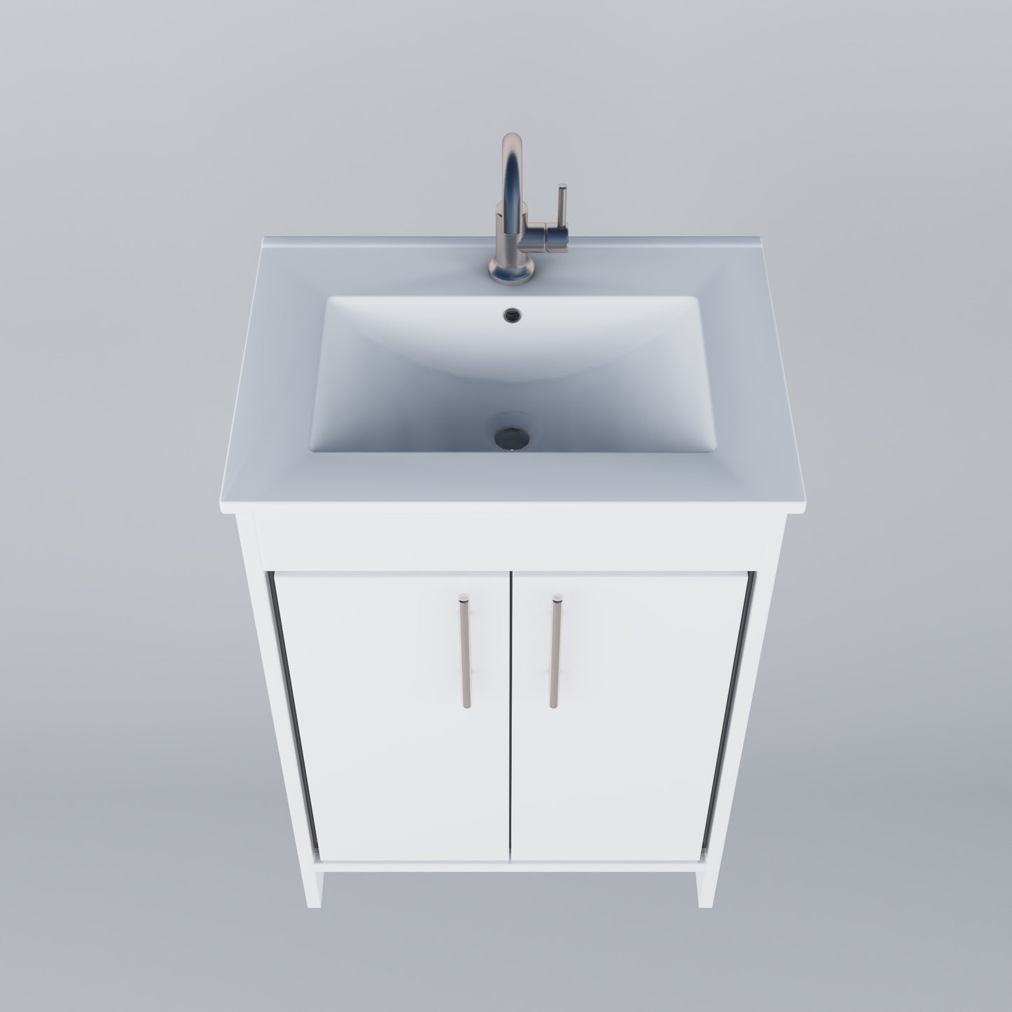 Villa 24" Bathroom Vanity with Ceramic integrated counter top