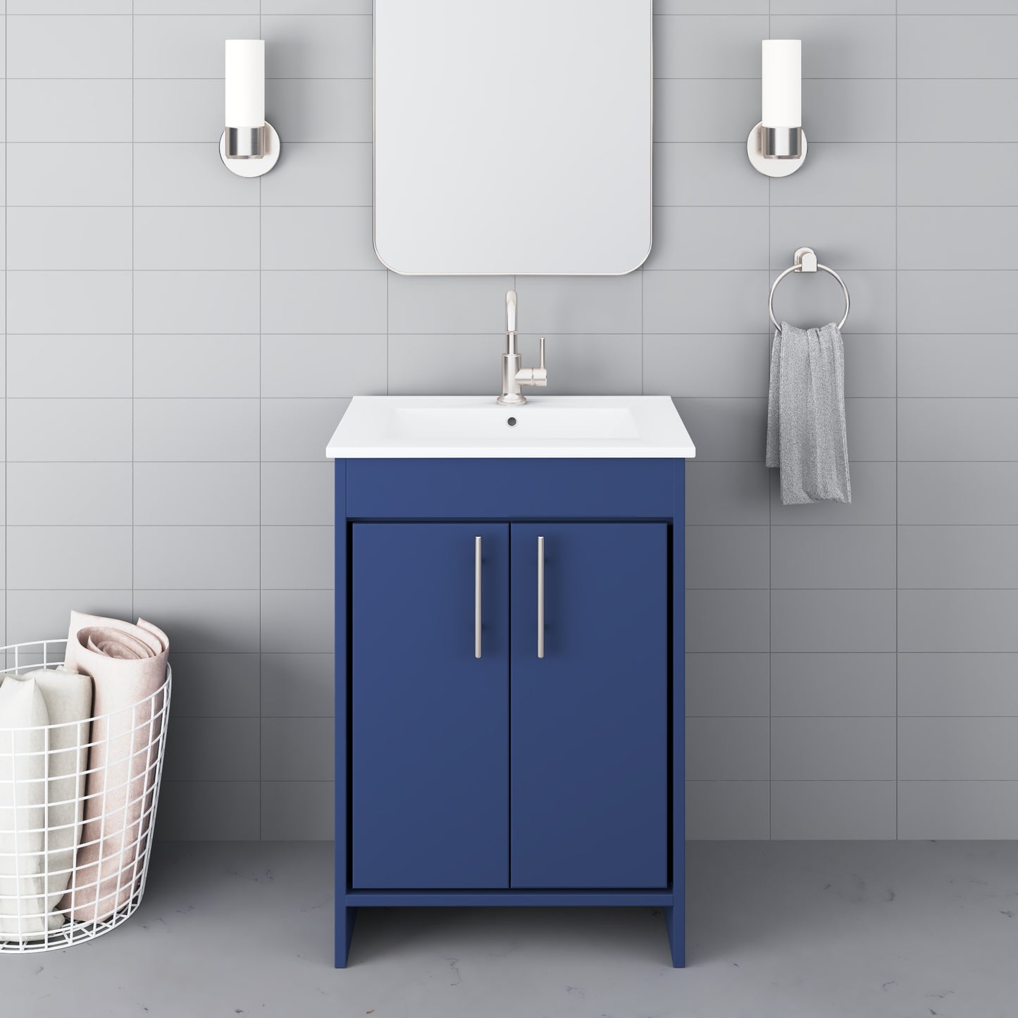 Villa 24" Bathroom Vanity with Ceramic integrated counter top