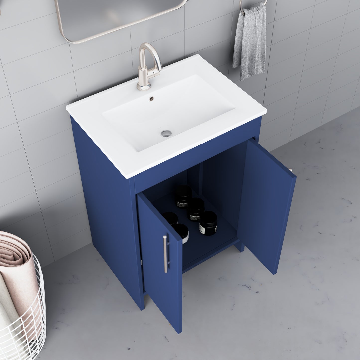 Villa 24" Bathroom Vanity with Ceramic integrated counter top