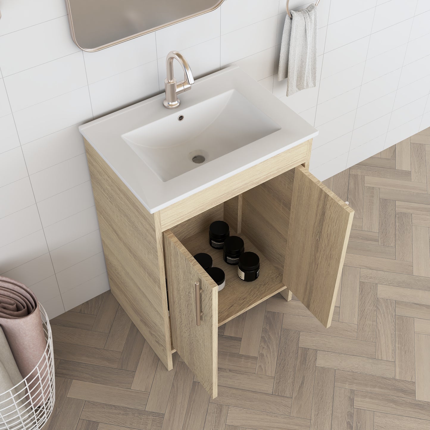 Villa 24" Bathroom Vanity with Ceramic integrated counter top