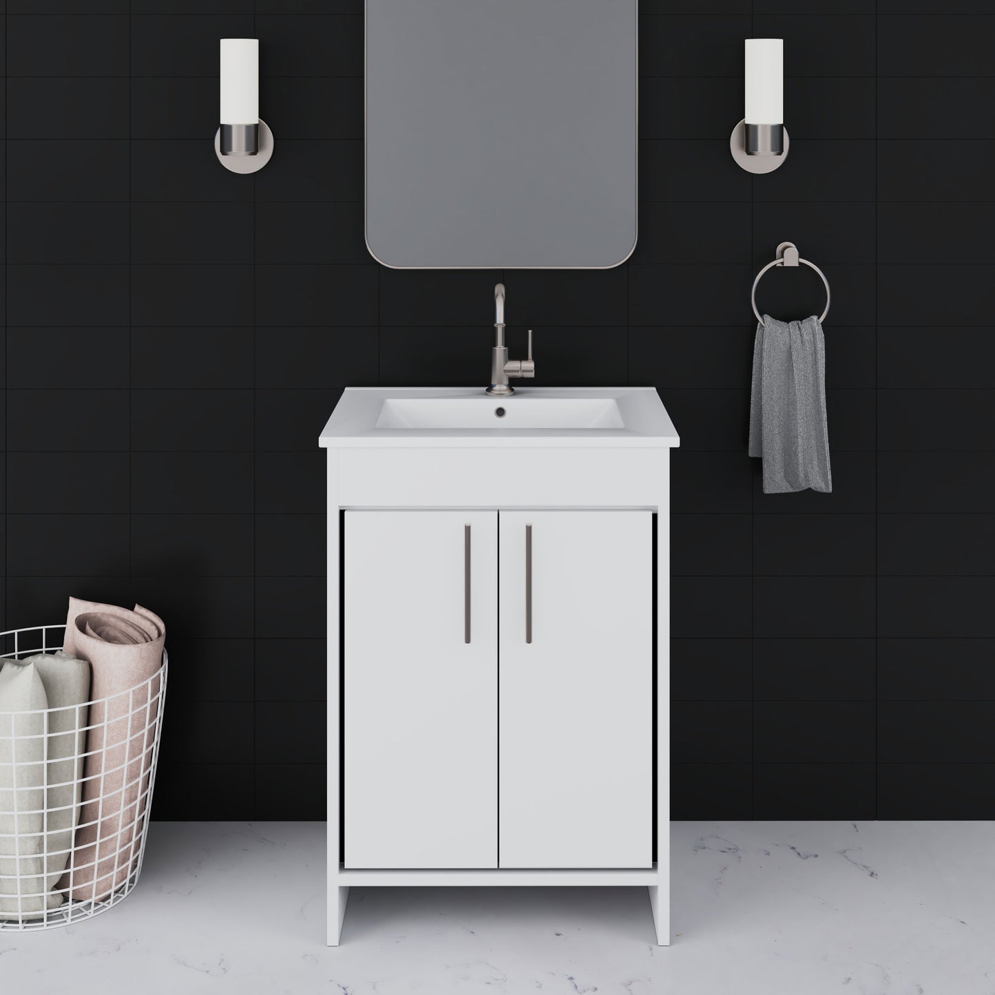 Villa 24" Bathroom Vanity with Ceramic integrated counter top