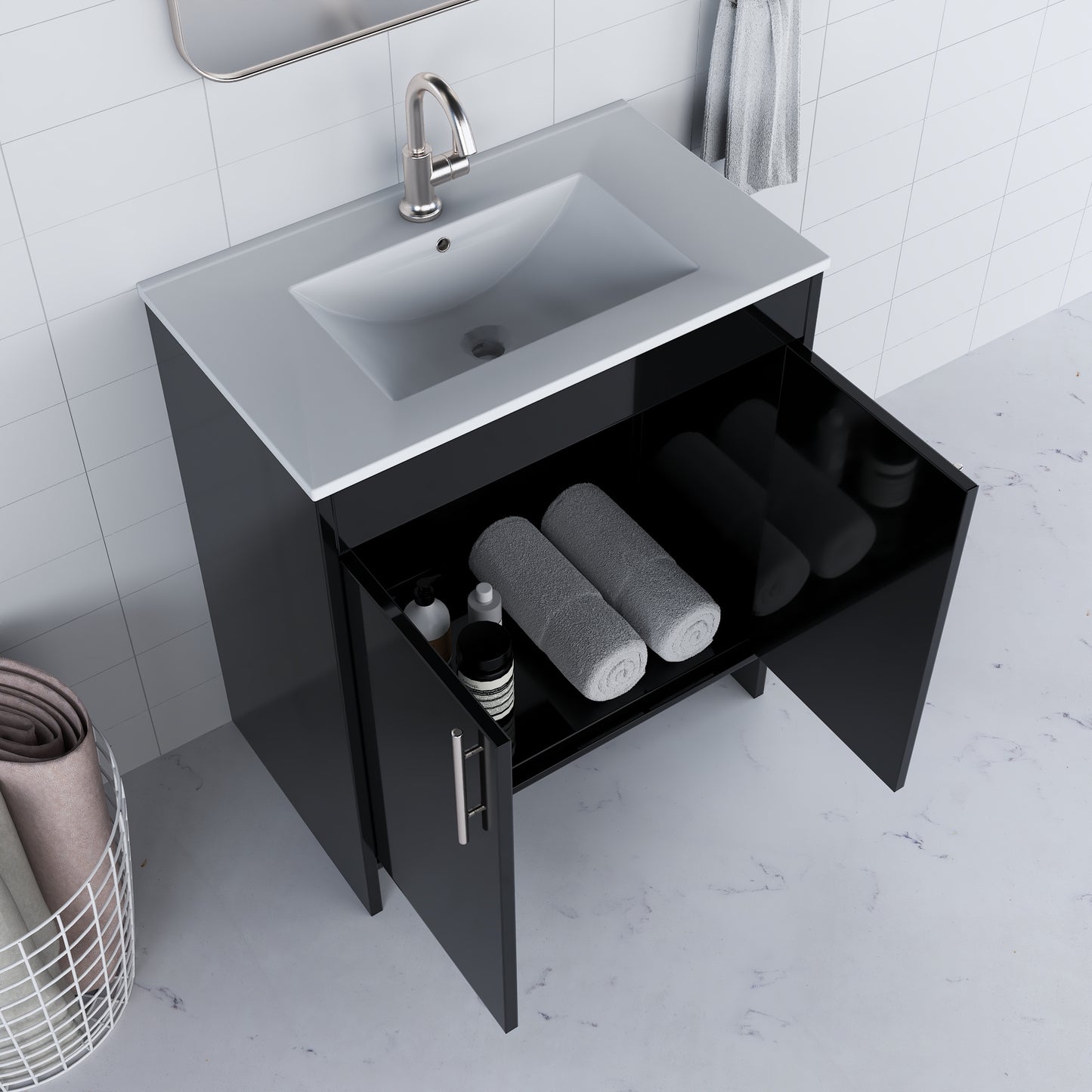 Villa 30" Bathroom Vanity with Ceramic integrated counter top