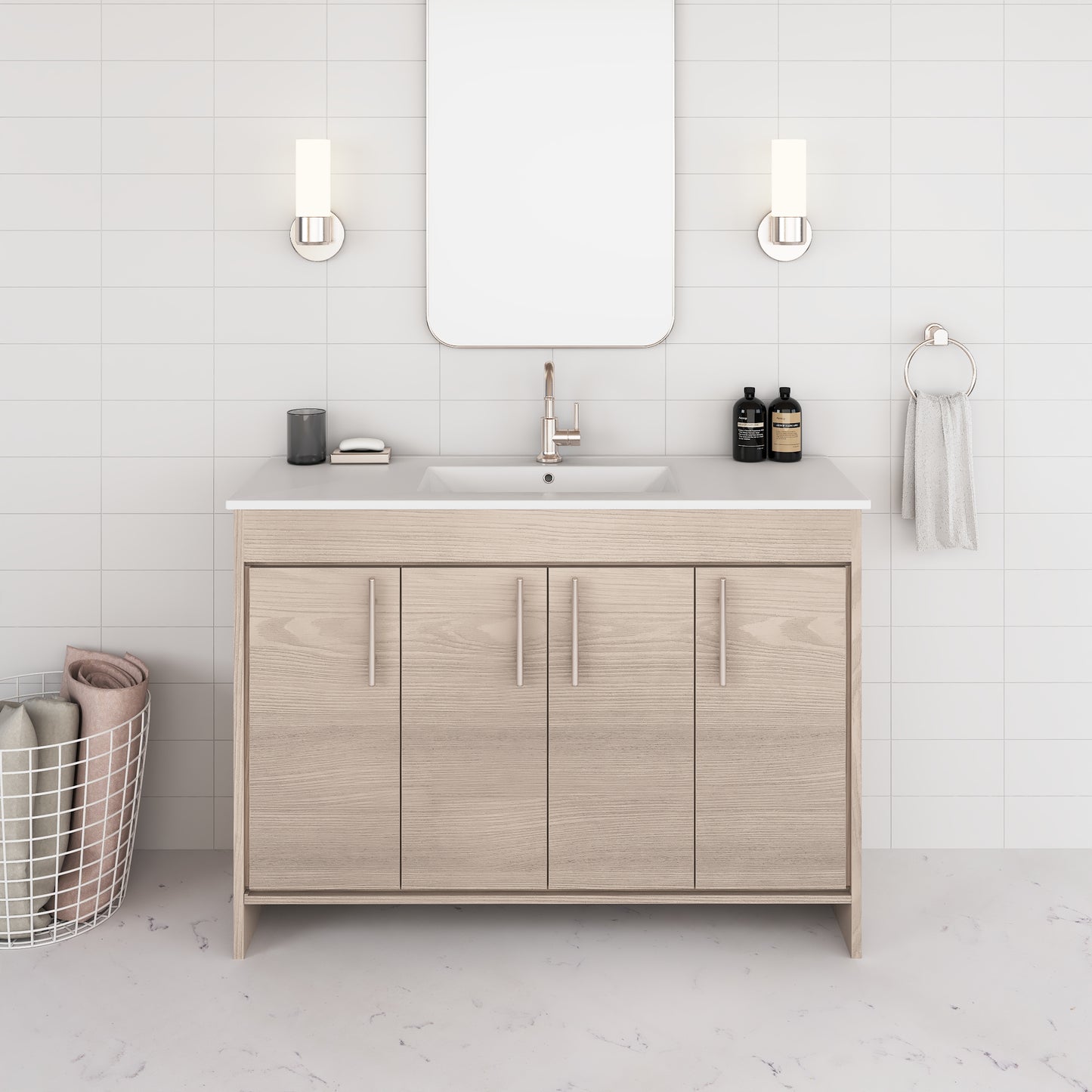 Villa 48" Bathroom Vanity with Ceramic integrated counter top