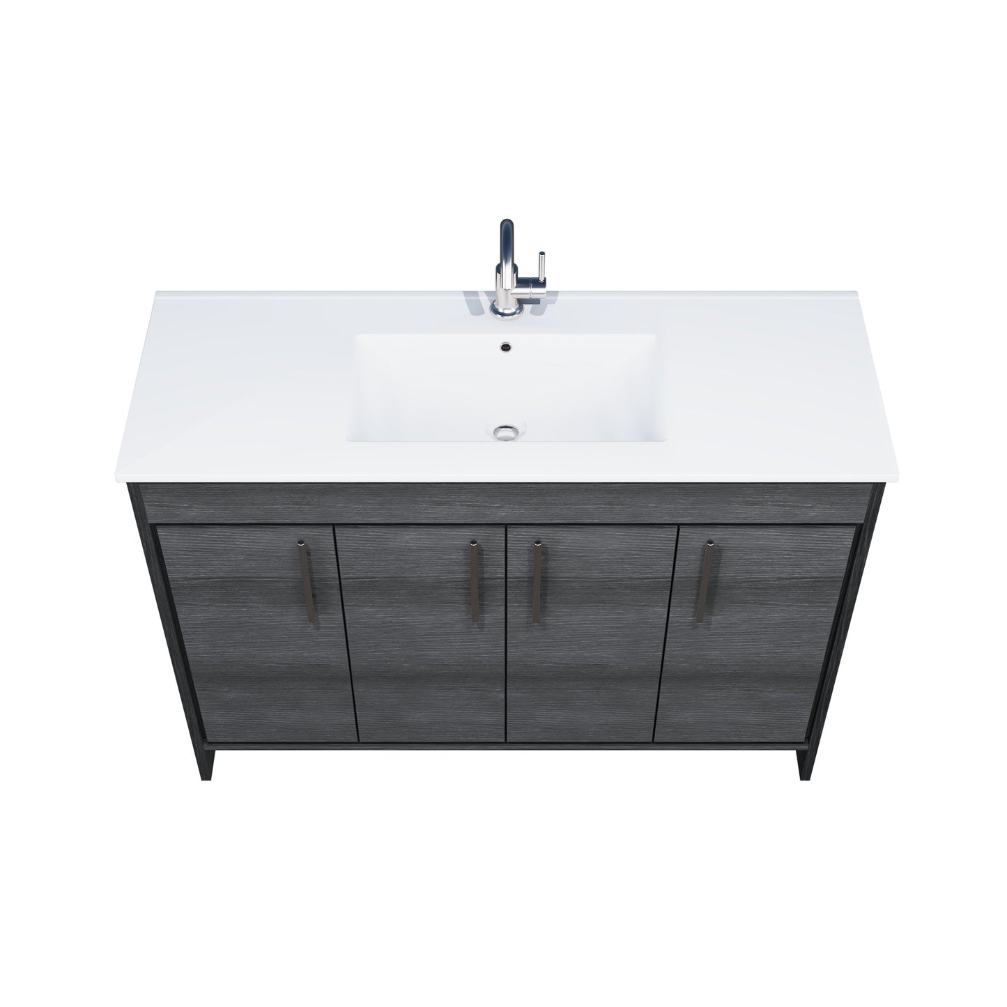 Villa 48" Bathroom Vanity with Ceramic integrated counter top