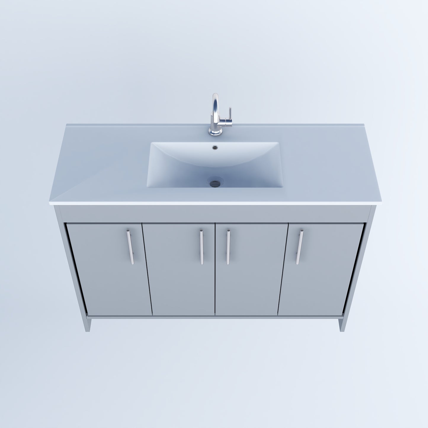 Villa 48" Bathroom Vanity with Ceramic integrated counter top