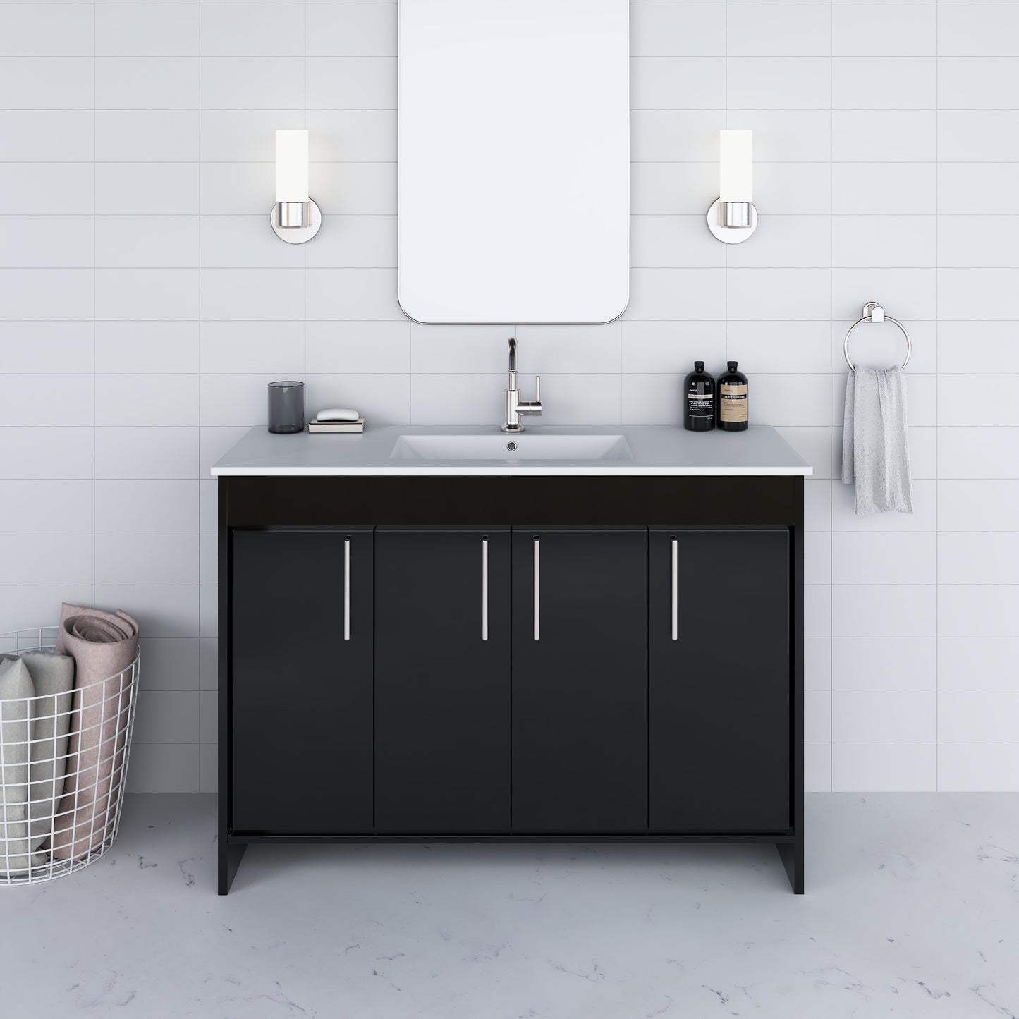 Villa 48" Bathroom Vanity with Ceramic integrated counter top