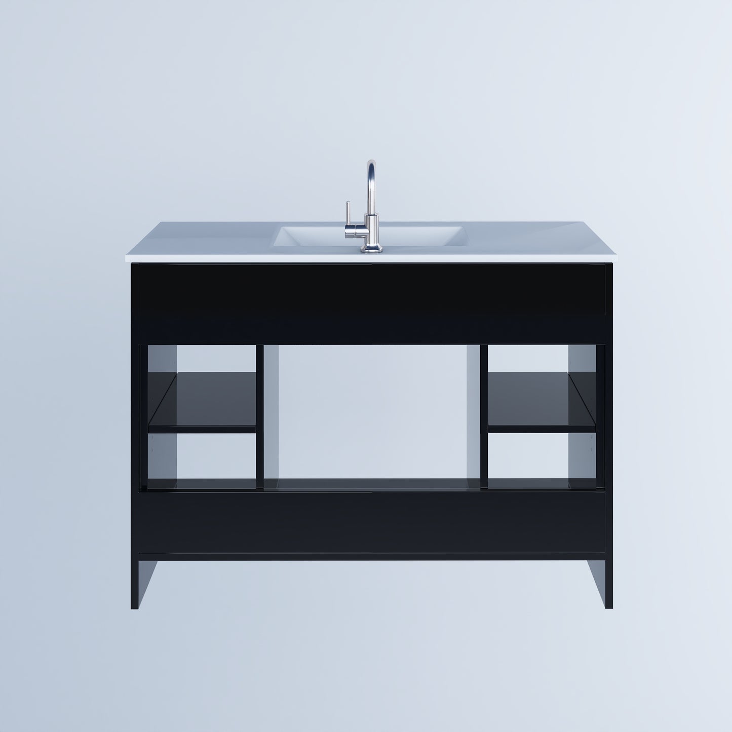 Villa 48" Bathroom Vanity with Ceramic integrated counter top