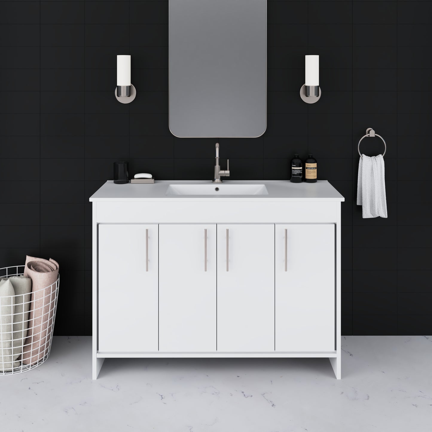 Villa 48" Bathroom Vanity with Ceramic integrated counter top