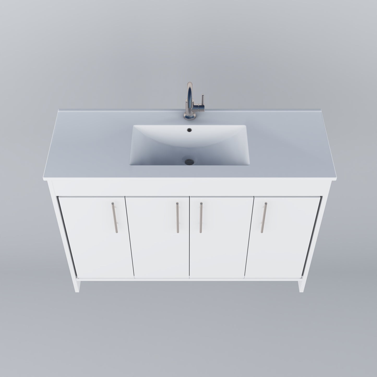 Villa 48" Bathroom Vanity with Ceramic integrated counter top