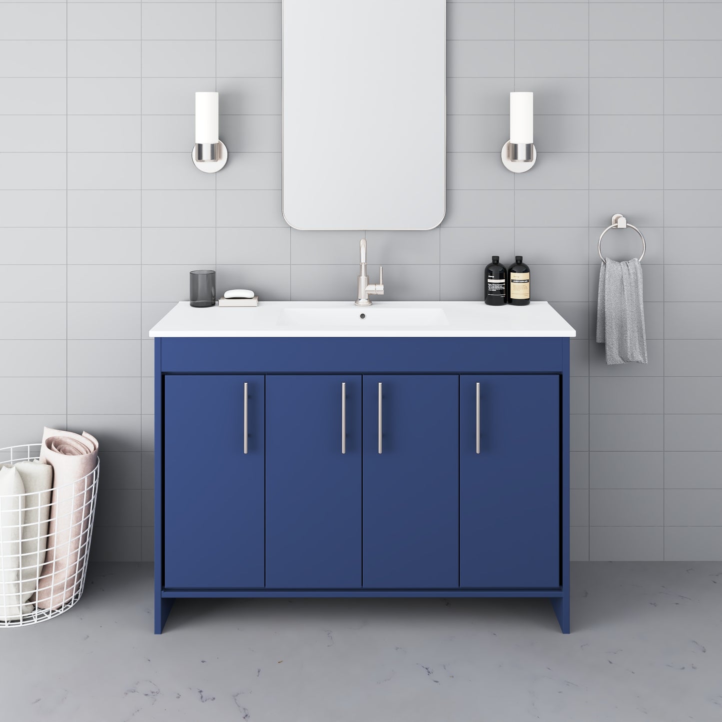 Villa 48" Bathroom Vanity with Ceramic integrated counter top