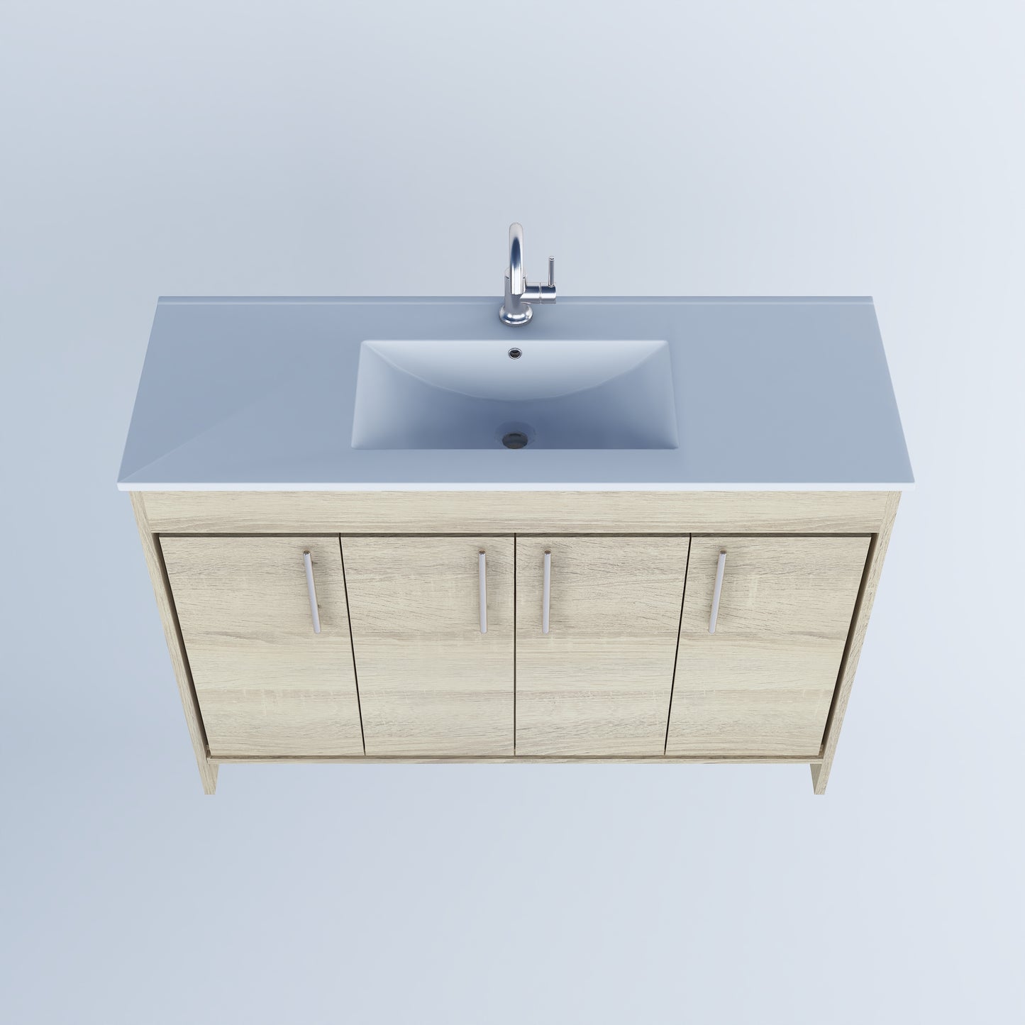 Villa 48" Bathroom Vanity with Ceramic integrated counter top