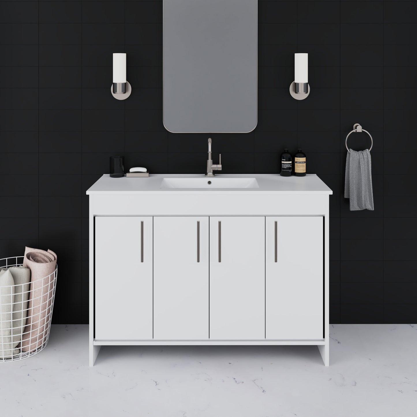 Villa 48" Bathroom Vanity with Ceramic integrated counter top