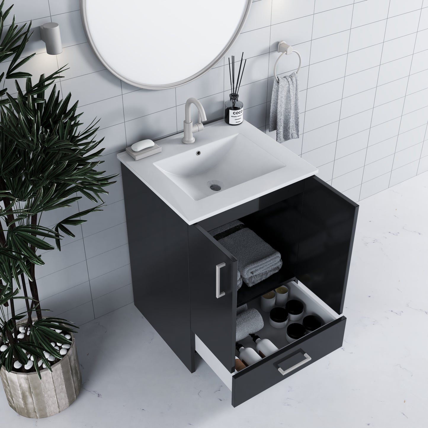 Zuma 24" Bathroom Vanity with integrated counter top