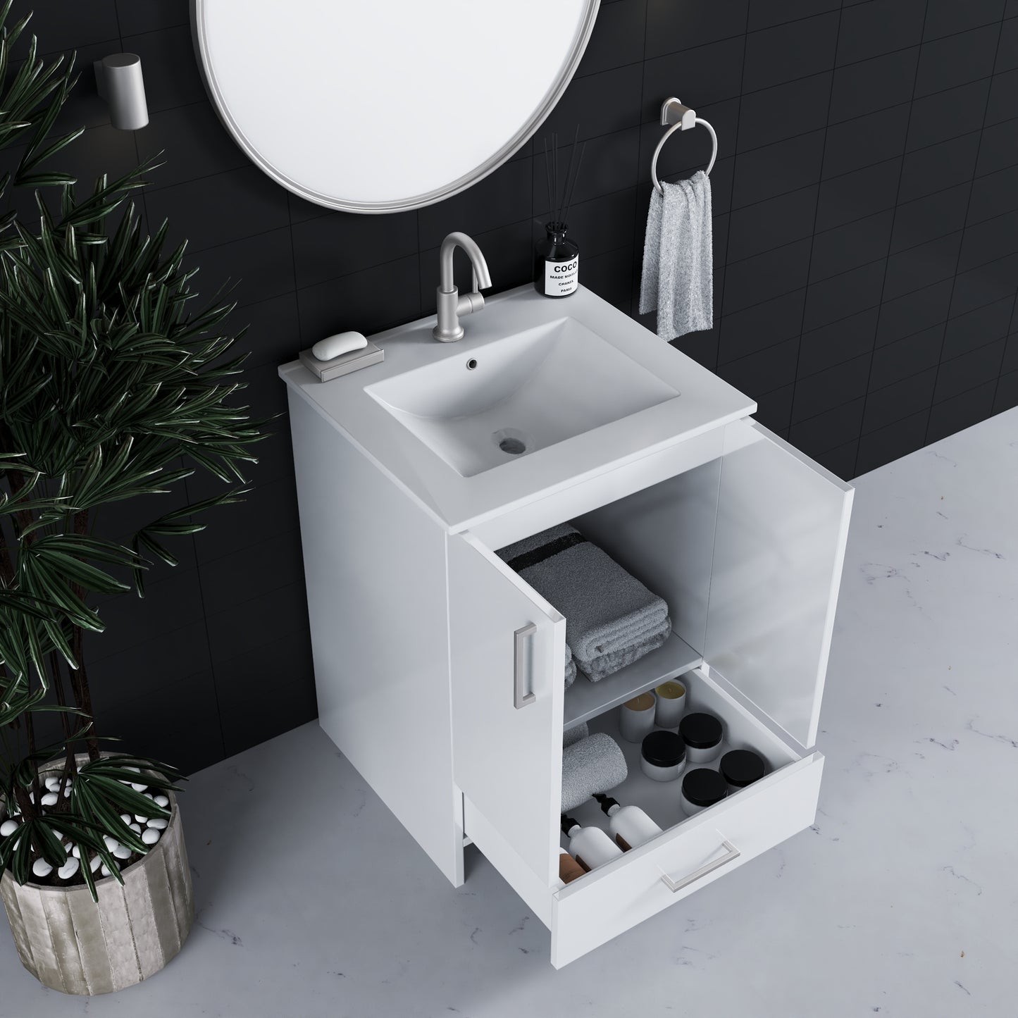 Zuma 24" Bathroom Vanity with integrated counter top