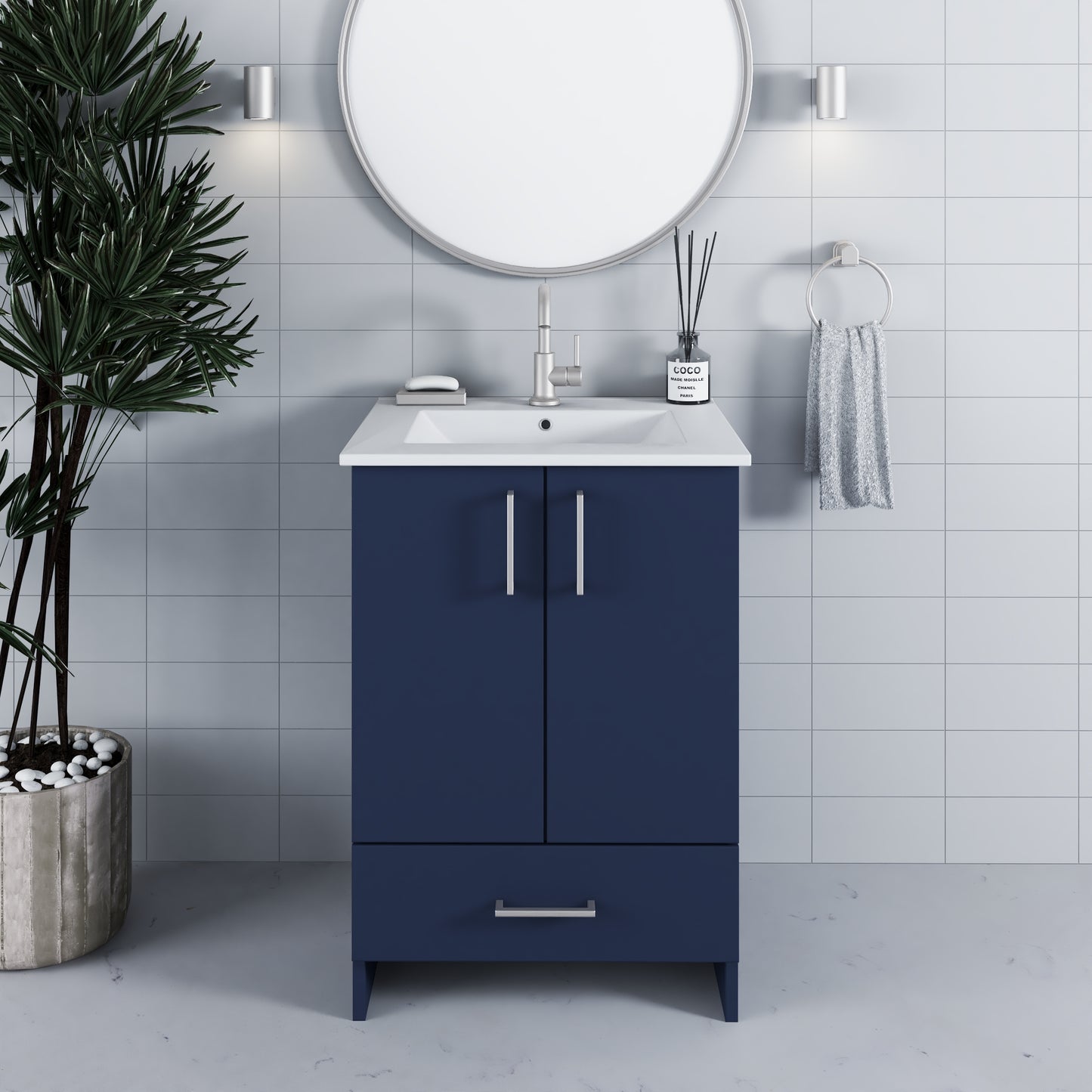 Zuma 24" Bathroom Vanity with integrated counter top