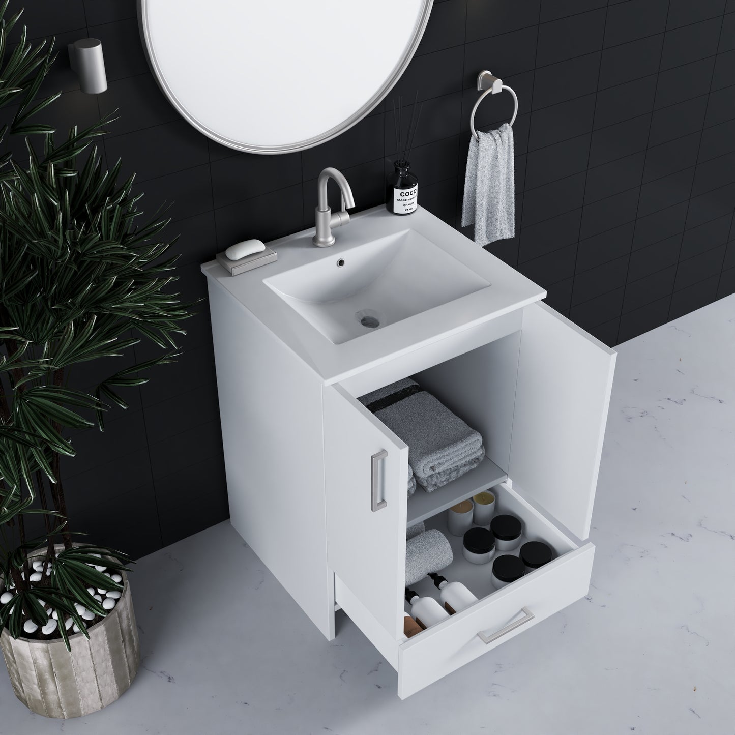 Zuma 24" Bathroom Vanity with integrated counter top