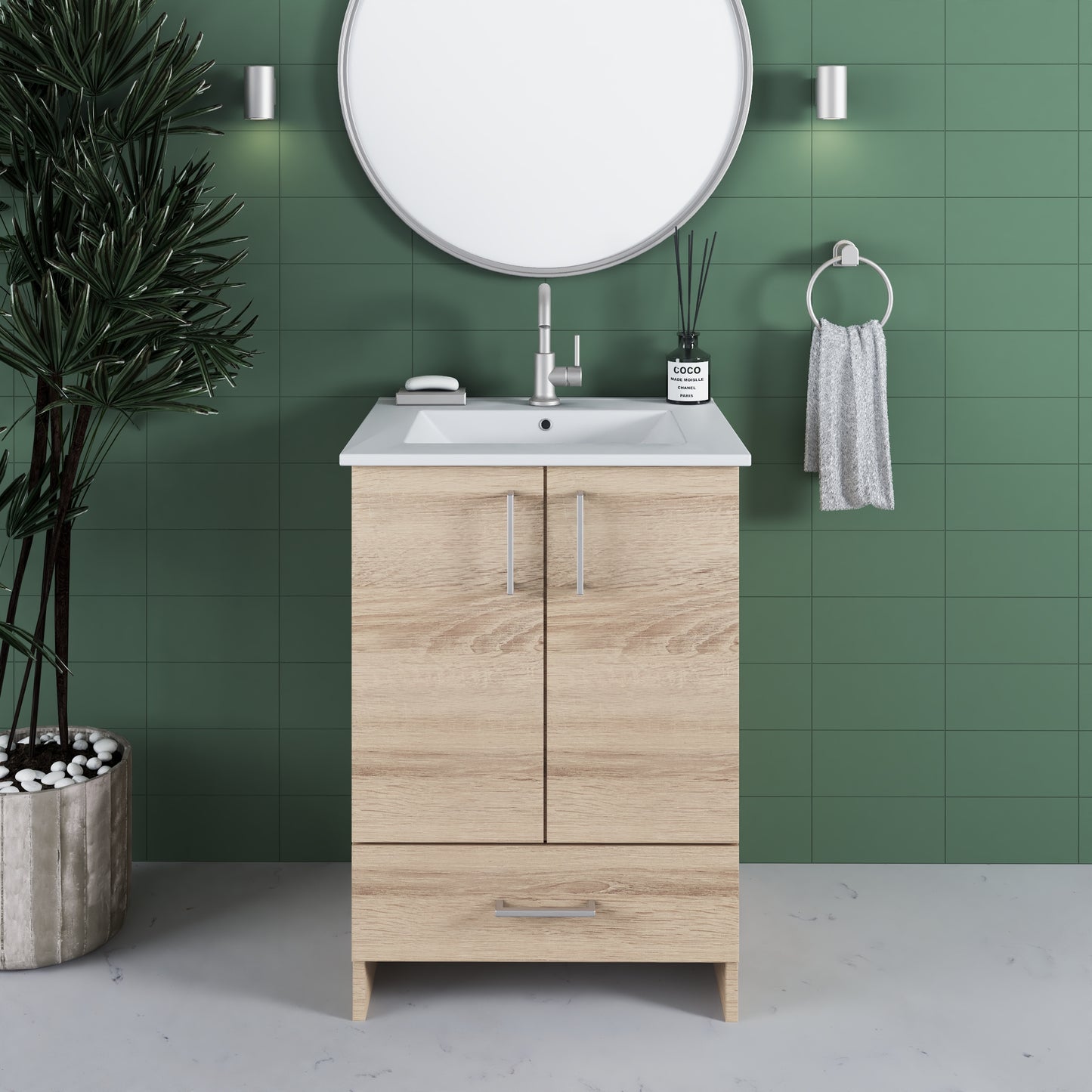 Zuma 24" Bathroom Vanity with integrated counter top