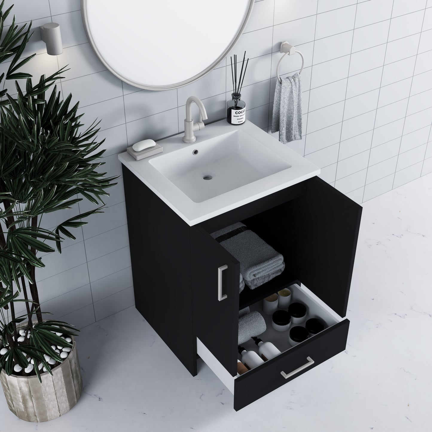 Zuma 24" Bathroom Vanity with integrated counter top