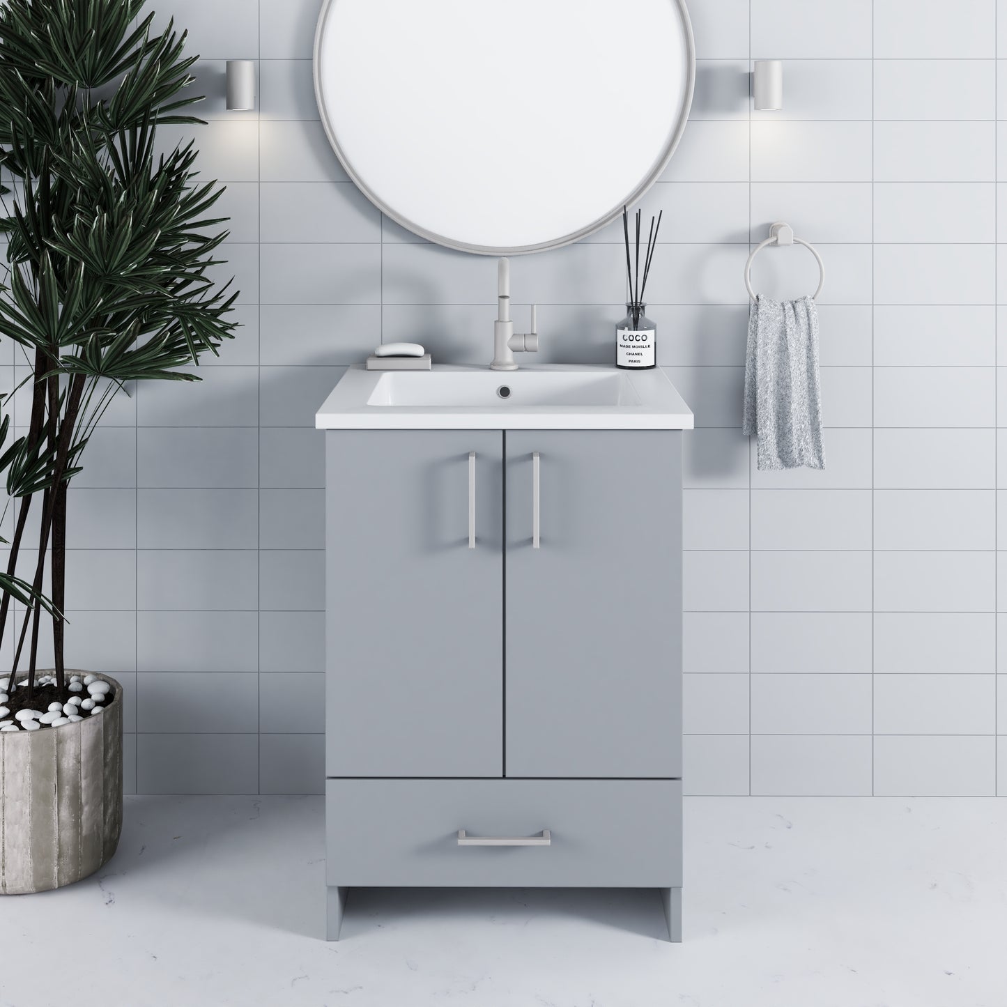 Zuma 24" Bathroom Vanity with integrated counter top