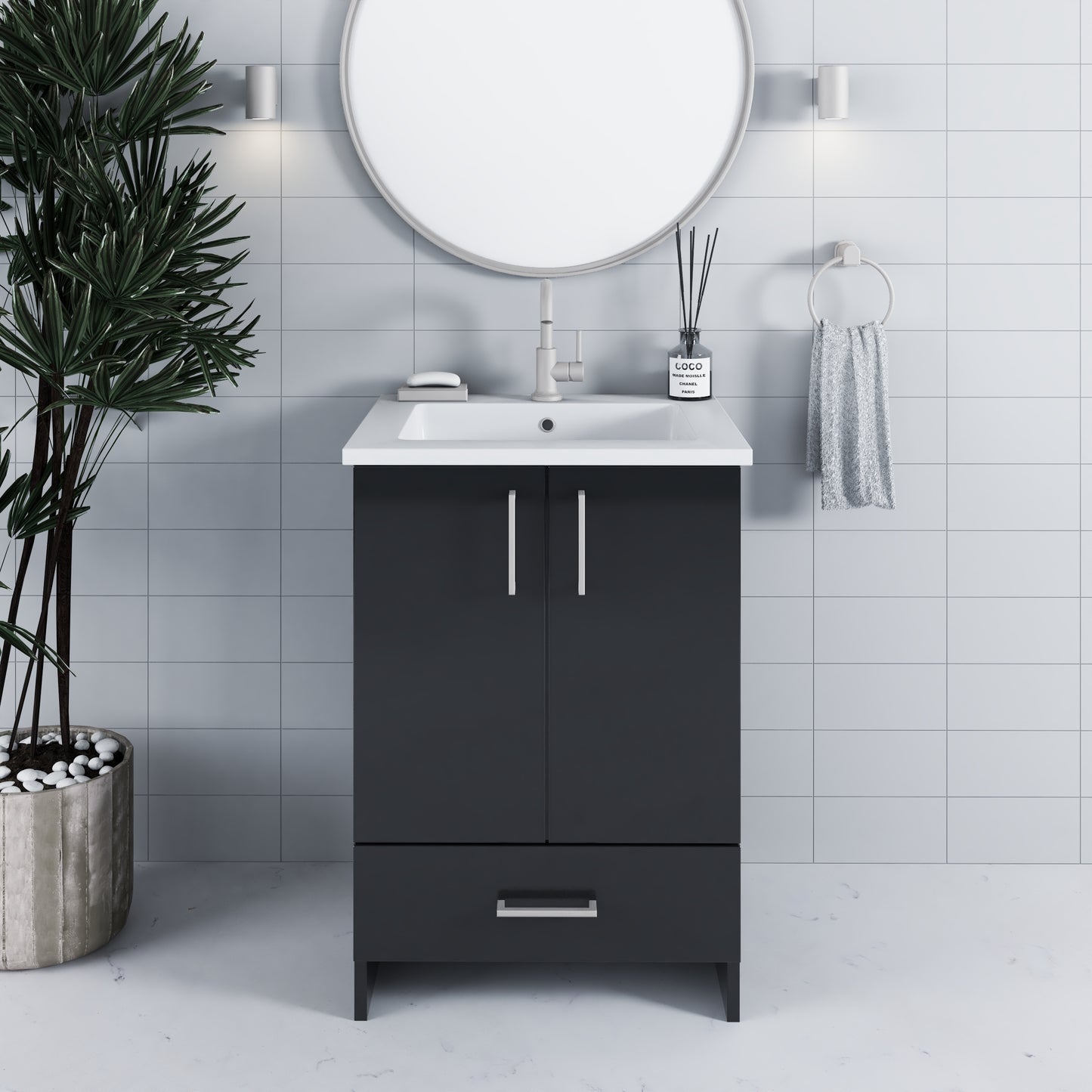 Zuma 24" Bathroom Vanity with integrated counter top