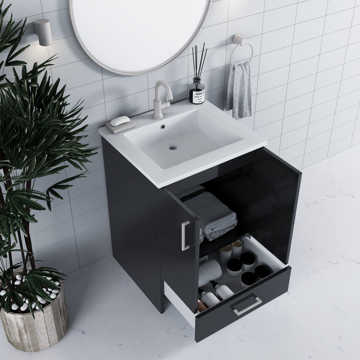 Zuma 24" Bathroom Vanity with integrated counter top