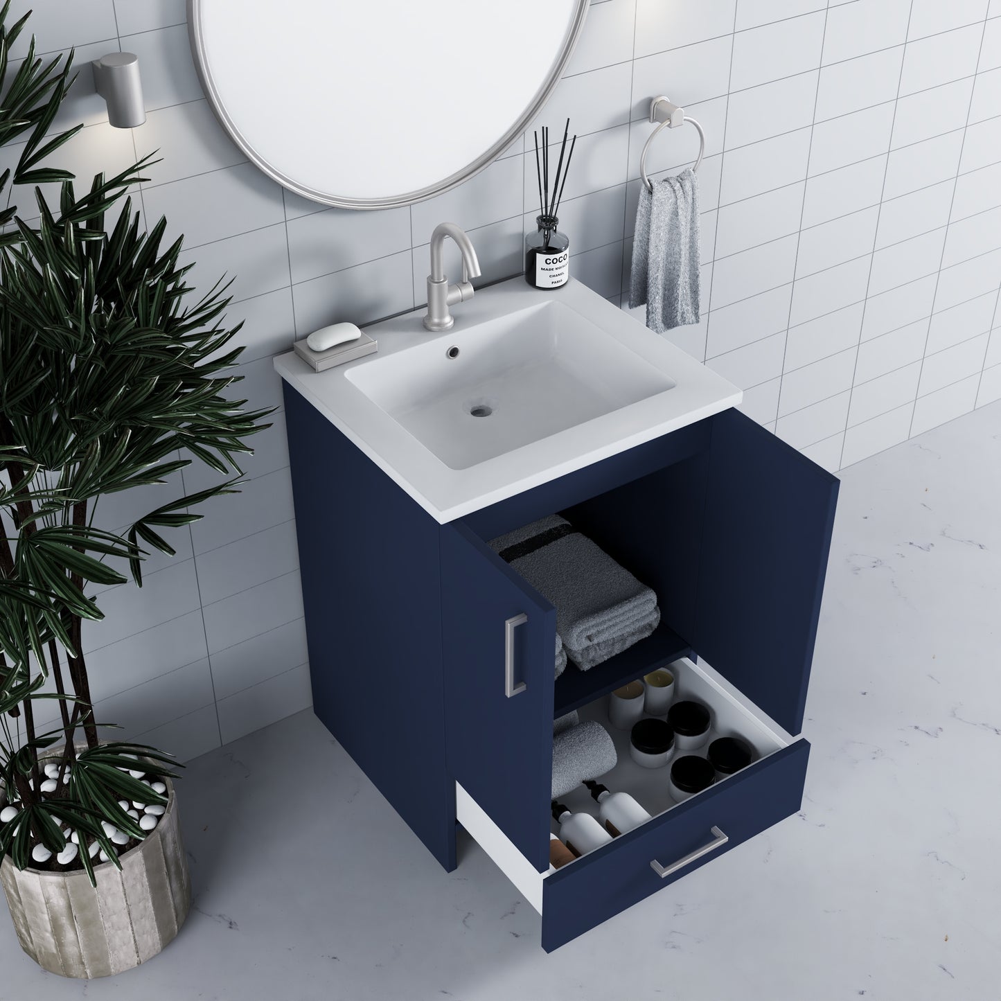 Zuma 24" Bathroom Vanity with integrated counter top