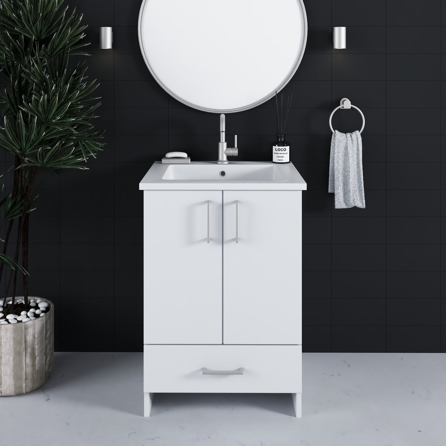 Zuma 24" Bathroom Vanity with integrated counter top