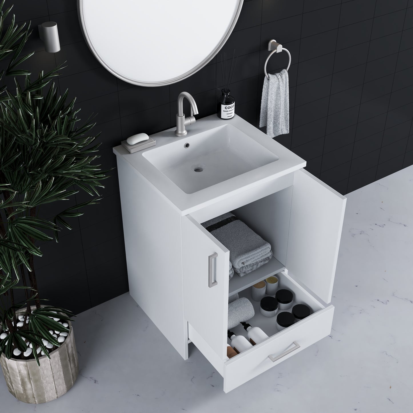 Zuma 24" Bathroom Vanity with integrated counter top