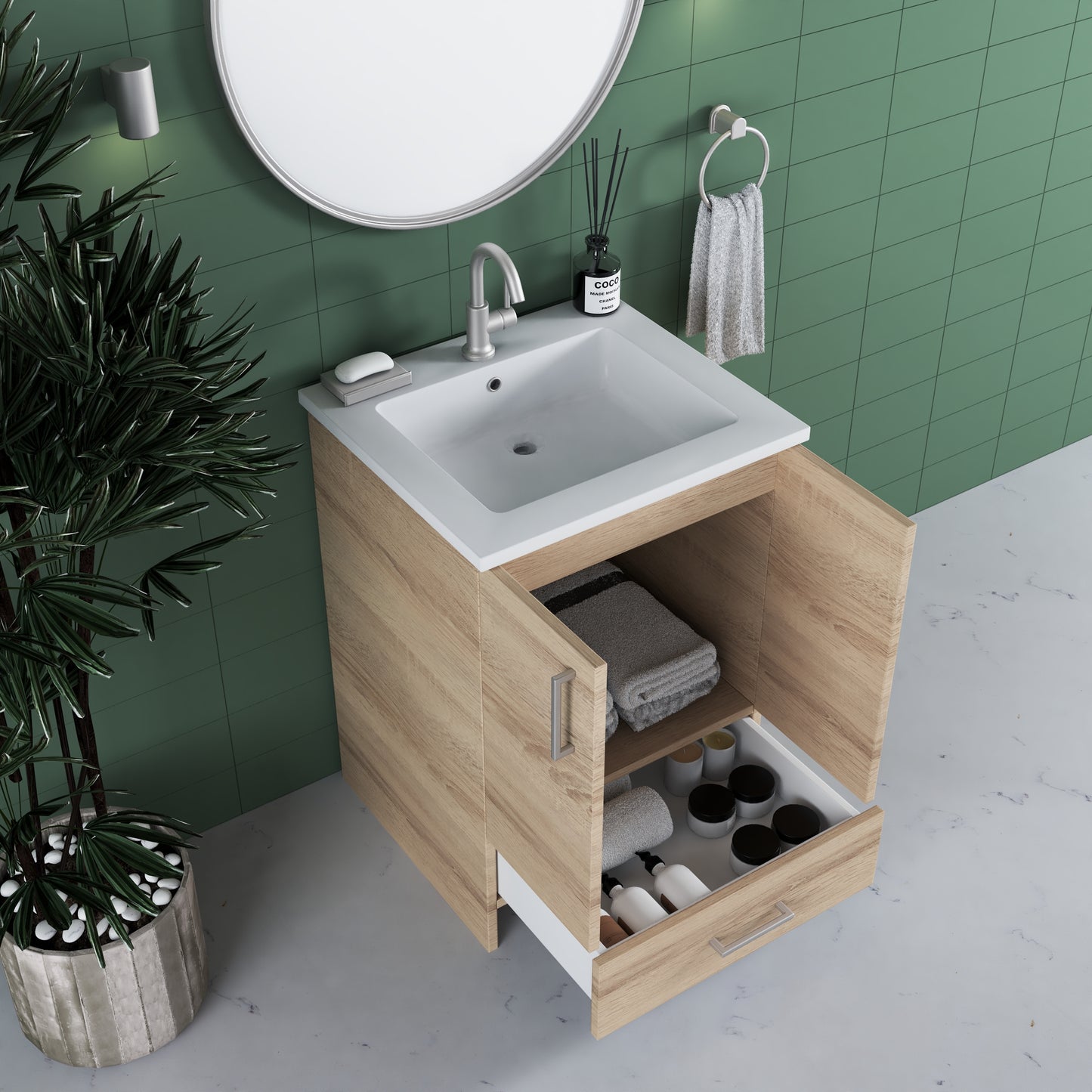 Zuma 24" Bathroom Vanity with integrated counter top