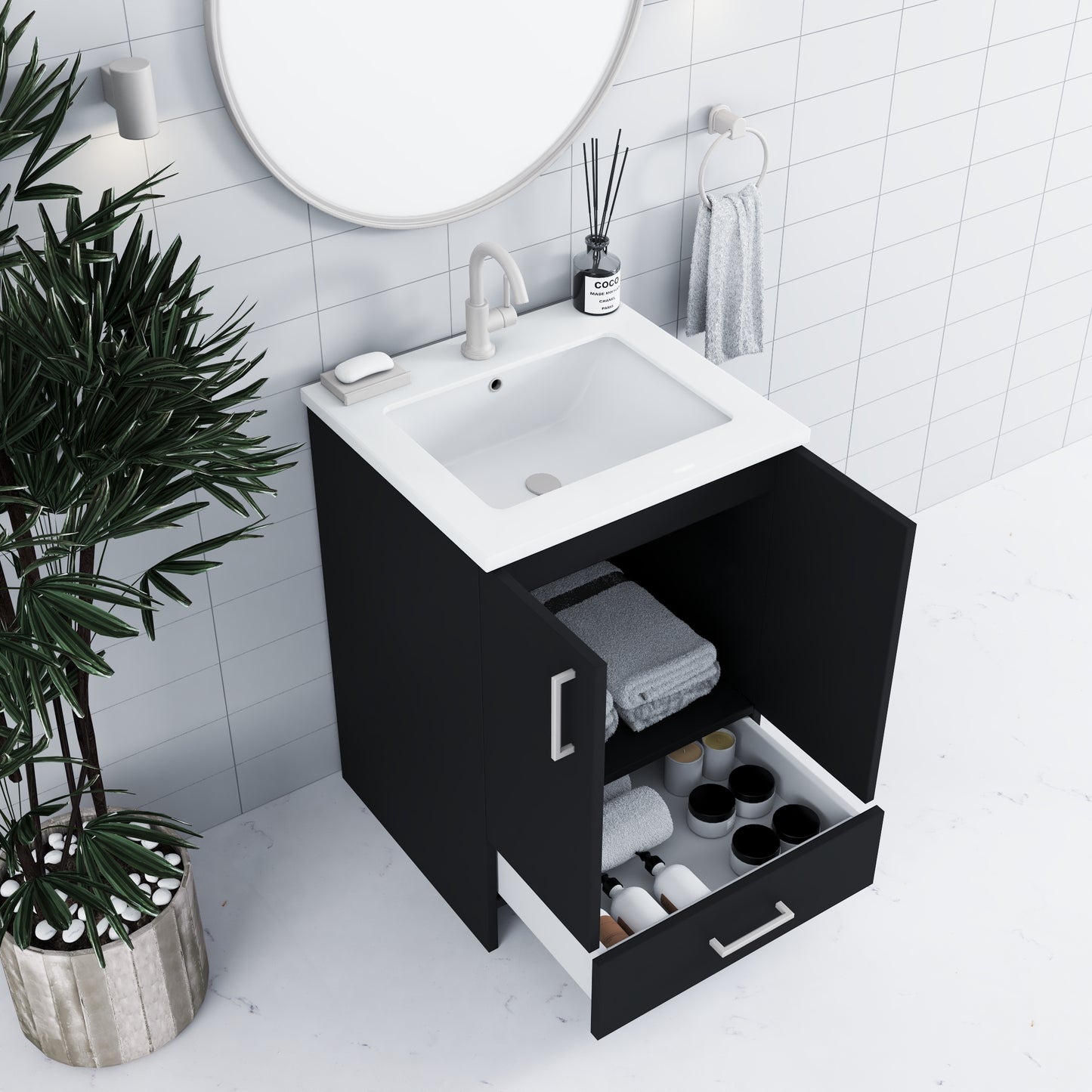 Zuma 24" Bathroom Vanity with integrated counter top