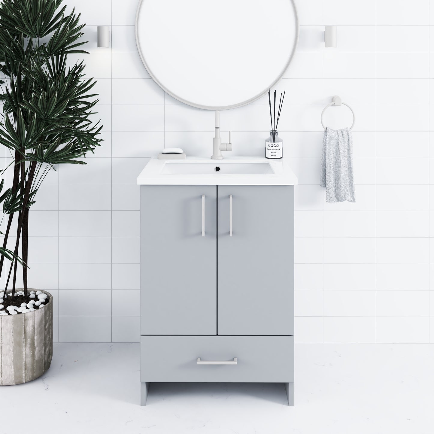 Zuma 24" Bathroom Vanity with integrated counter top