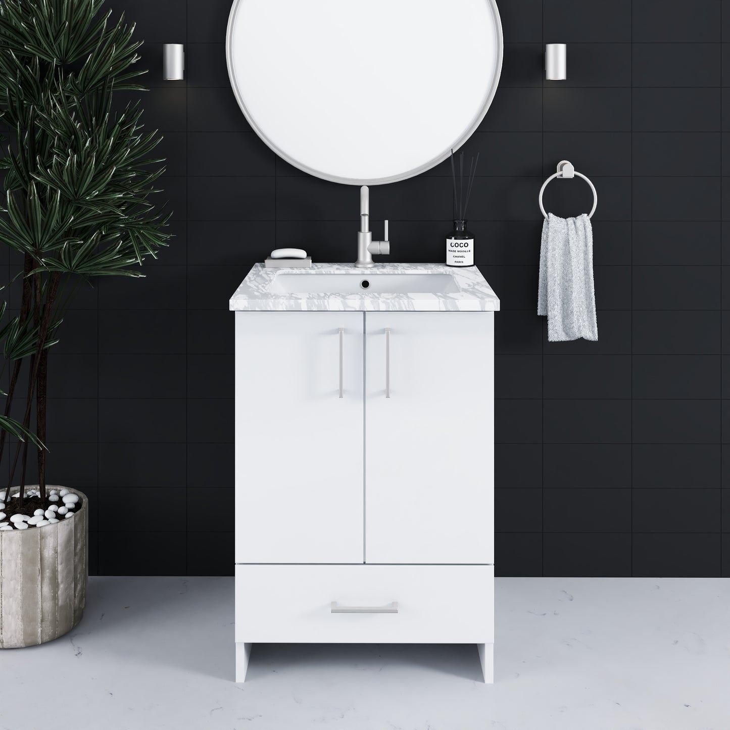 Zuma 24" Bathroom Vanity with integrated counter top