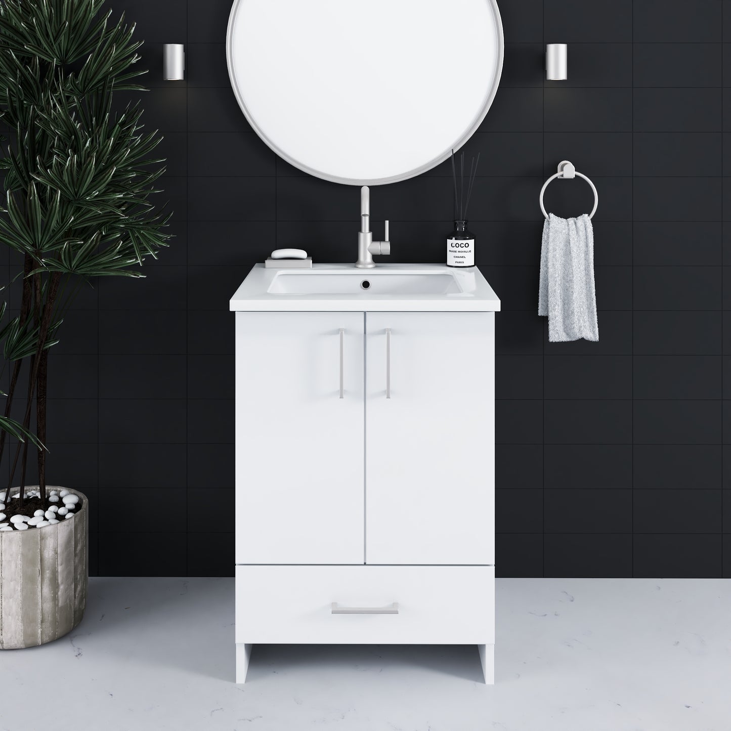 Zuma 24" Bathroom Vanity with integrated counter top