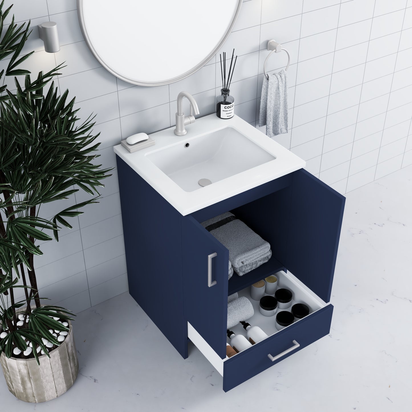 Zuma 24" Bathroom Vanity with integrated counter top