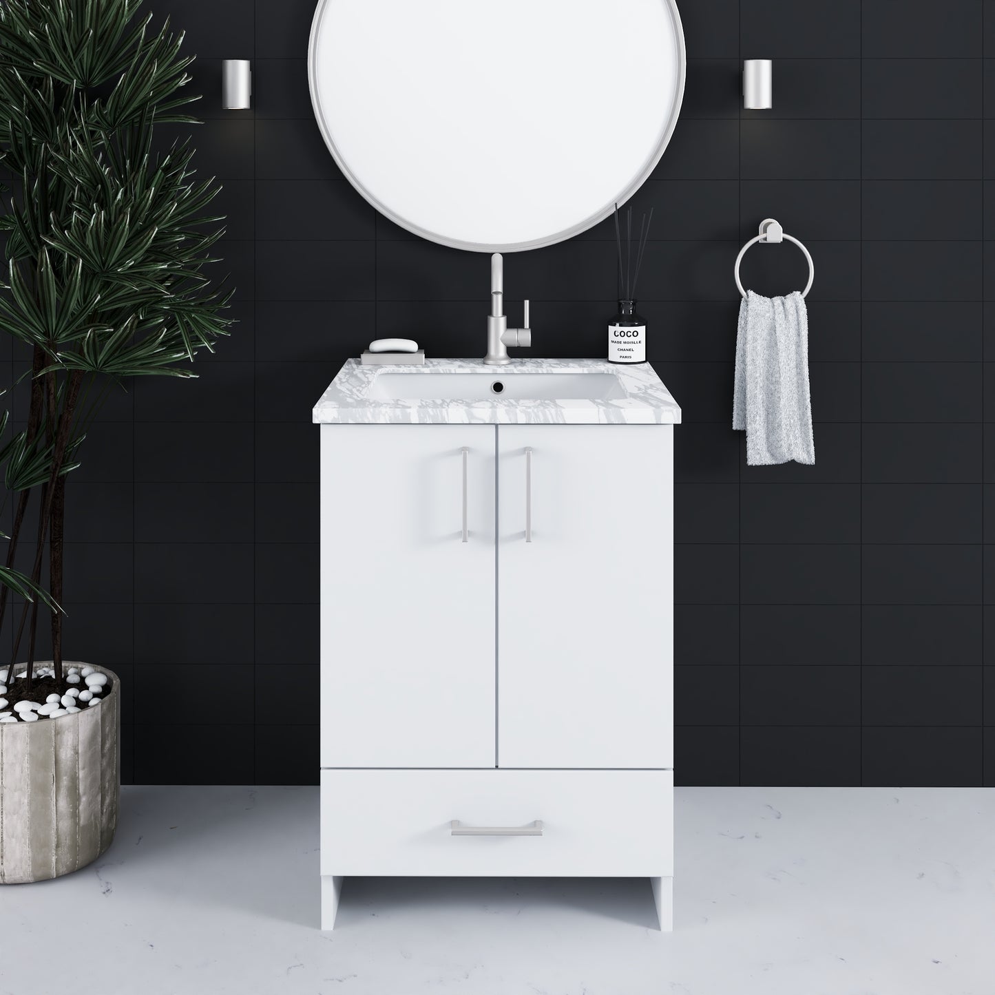 Zuma 24" Bathroom Vanity with integrated counter top